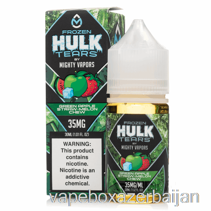 Vape Smoke Frozen Green Apple Straw Melon Chew - Hulk Tears Salts - 30mL 35mg